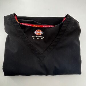 Dickies Xtreme Stretch Black Scrub Top V Neck 5XL